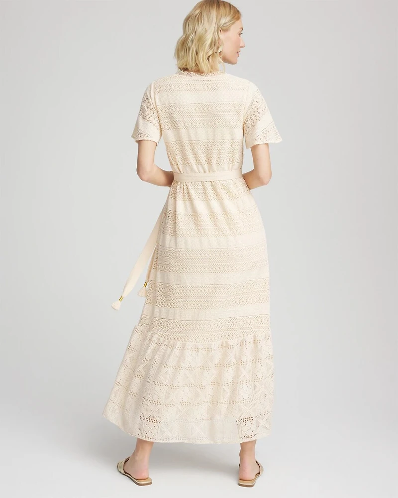 Petite Crochet-Lace Maxi Dress
