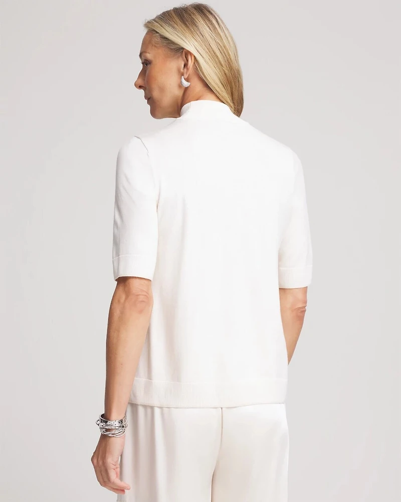 Ella Elbow Sleeve Mockneck Sweater