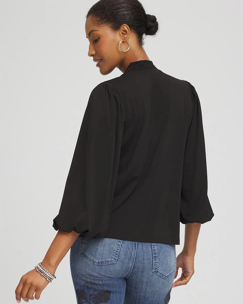 Dramatic Elbow-Sleeve Top