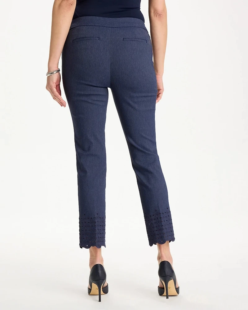 Brigitte™ Slim Embroidered Pull-On Crop Pant