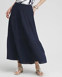 Smocked Waist Tiered Skirt