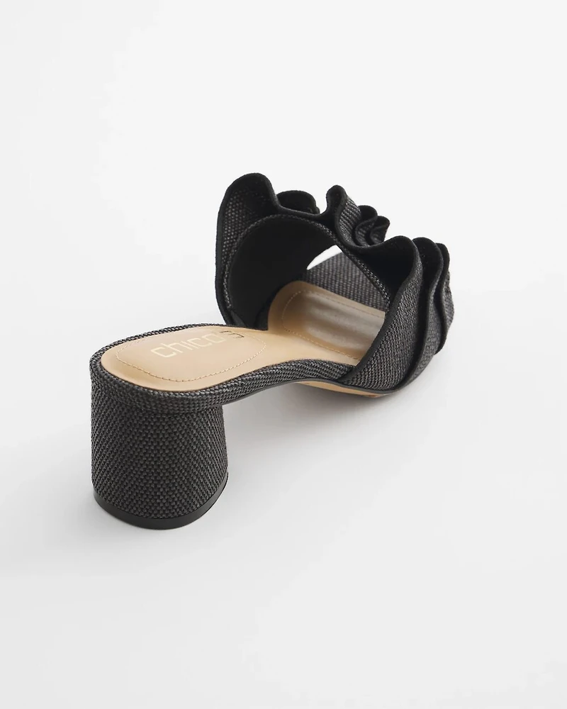 Raffia Ruffle Heels