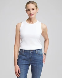 Ribbed High Neck Tank