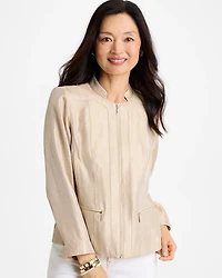 Satin Stand Collar Jacket