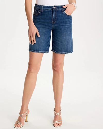 Girlfriend Slim Indigo Jean Shorts