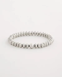 Silvertone Rounded Stretch Bracelet