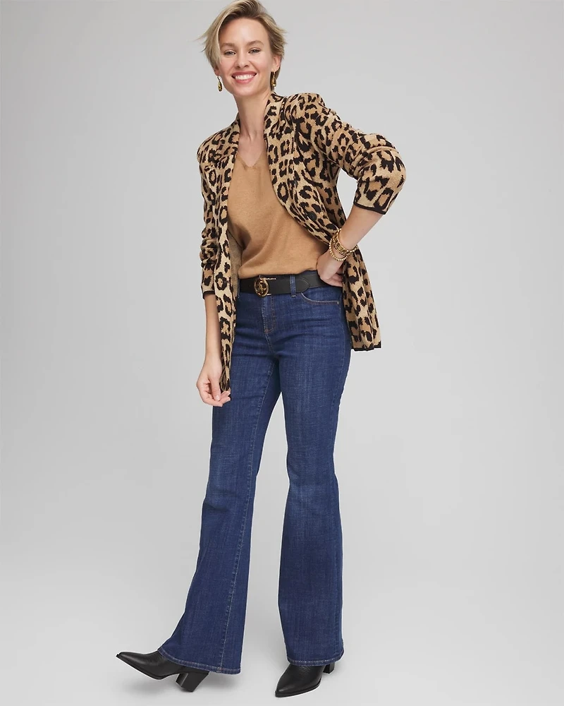 Animal Print Sweater Blazer
