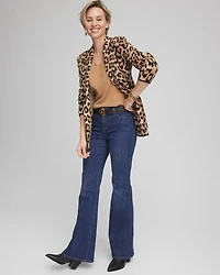 Animal Print Sweater Blazer