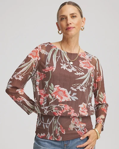Textured Banded-Hem Top