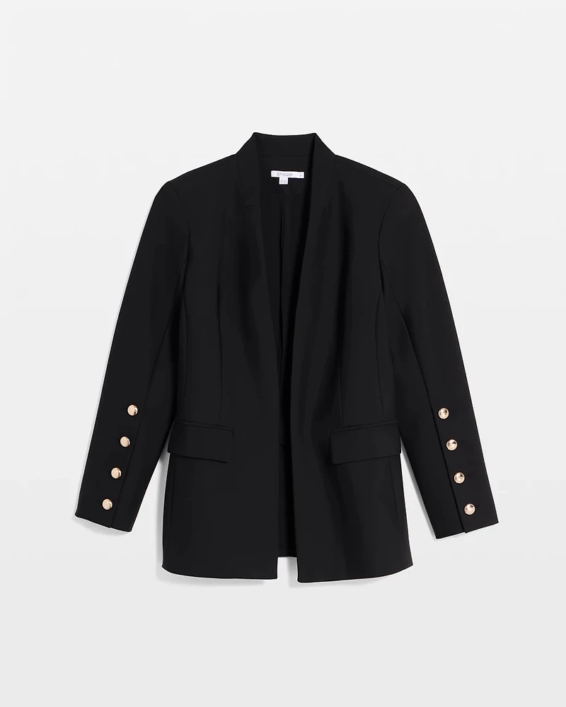 Soft-Stretch Button Detail Blazer