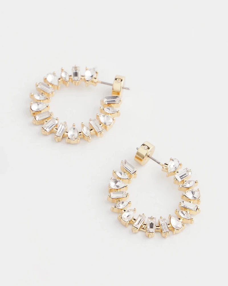 Goldtone Front-to-Back Hoop Earrings