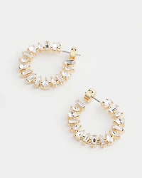 Goldtone Front-to-Back Hoop Earrings