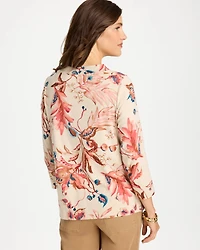 Printed Pima Cotton 3/4 Sleeve Tee