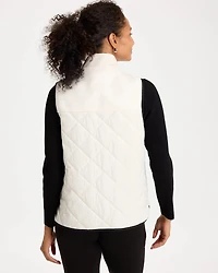 Zenergy® Quilted Fleece-Sherpa Trim Hooded Vest