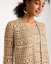 Travelers™ Metallic Crochet Cardigan