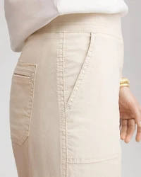 Poplin Cropped Roll Tab Pants