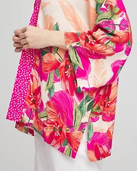 Tropical Floral Short Kimono