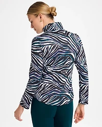 Zenergy® UPF Animal Print Half-Zip Polo