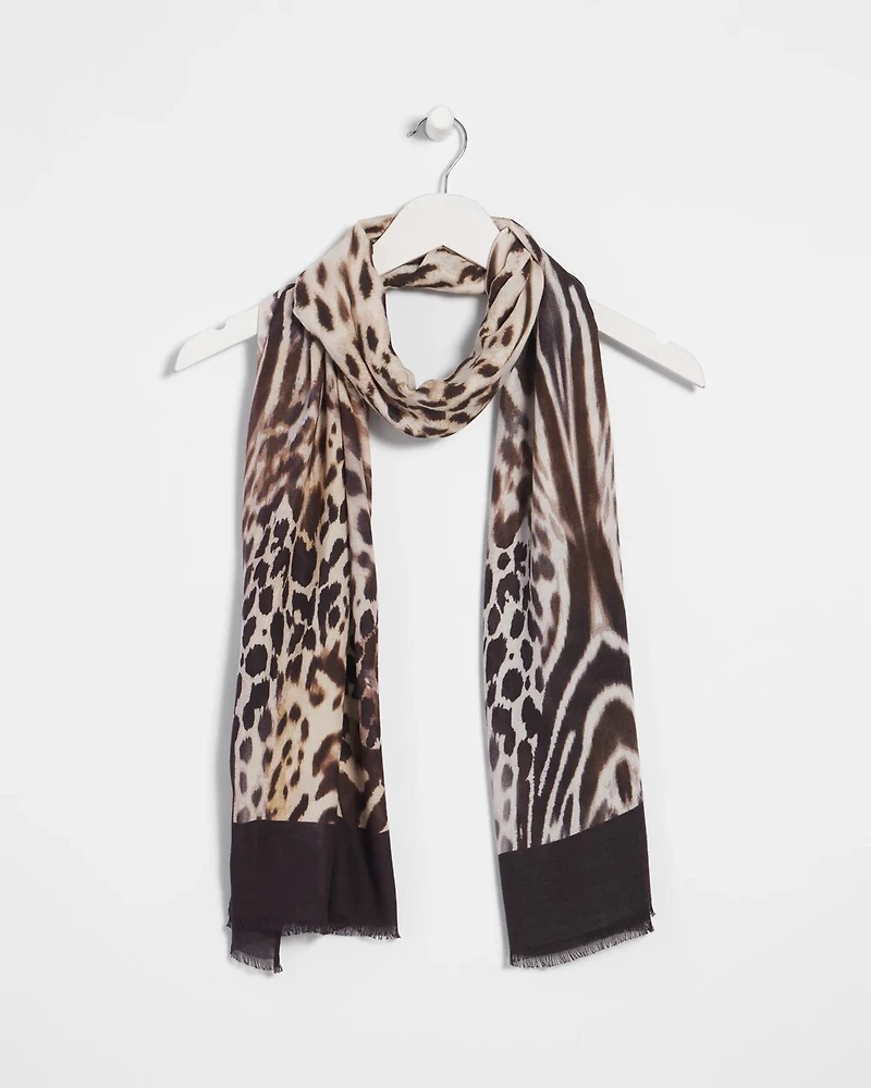 Animal Print Oblong Scarf