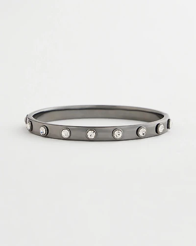 Hematite Rhinestone Tone Bangle