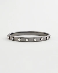 Hematite Rhinestone Tone Bangle