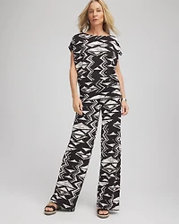 Travelers™ Crinkled Knit Wide-Leg Pants