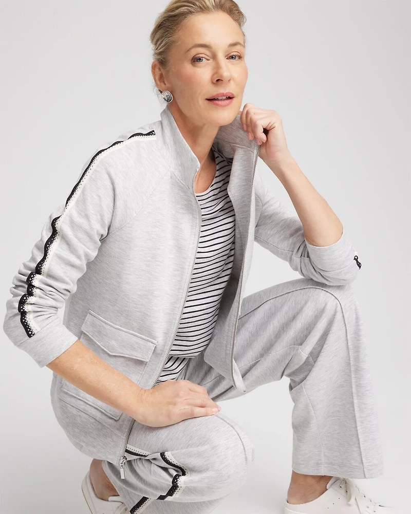 Zenergy® Double-Knit Lattice Trim Jacket