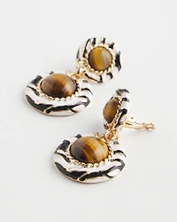 Zebra Double Cab Drop Earrings