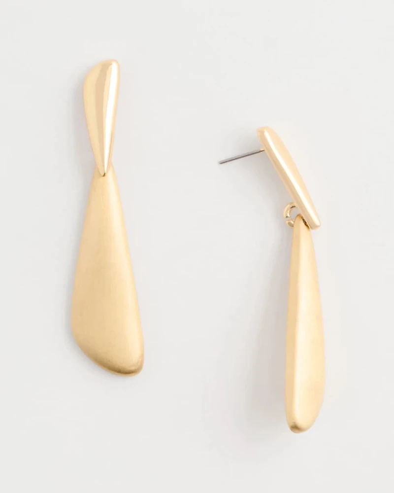 Golden Linear Drop Earrings