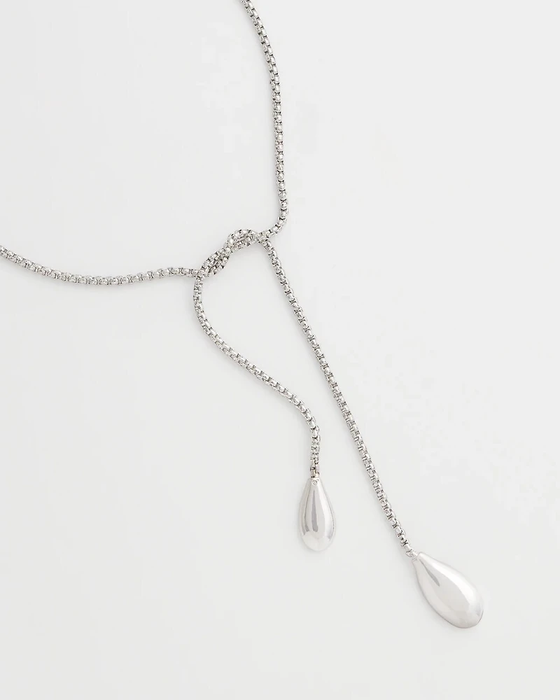 Silver Lariat Necklace