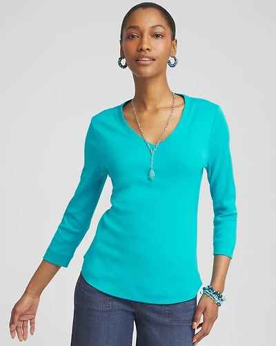 Everyday 3/4 Sleeve V-Neck Tee