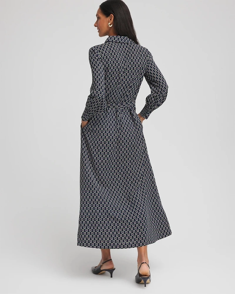 Chain Print Maxi Shirtdress