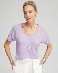 Sweater Trim Linen Tee