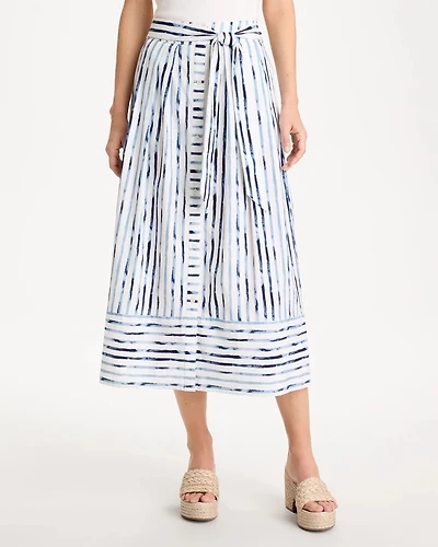 Palermo Striped Tie-Front Skirt