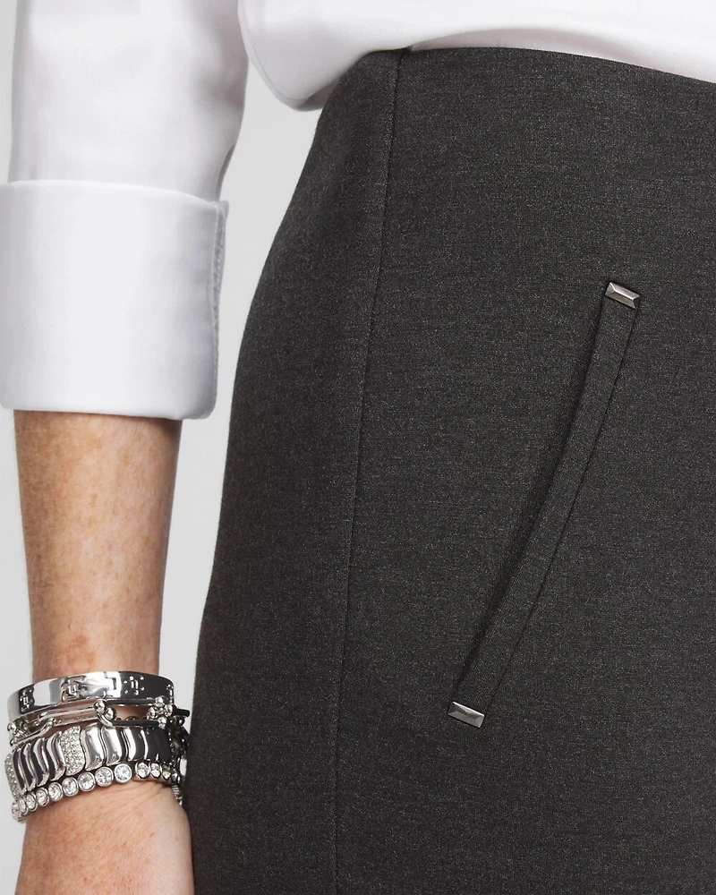 Juliet Trim Detail Ponte Ankle Pants