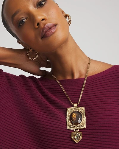 Adjustable Medallion Gem Pendant