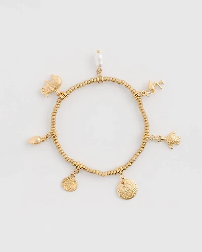 Goldtone Stretch Charm Bracelet