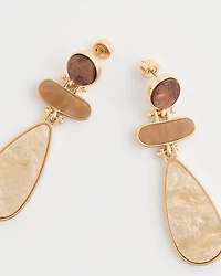 Two-Tone Pearlescent Drop Earrings