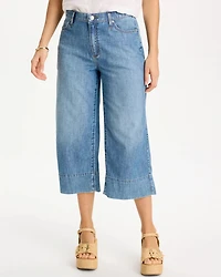 Lightweight Wide-Leg Capri Jeans