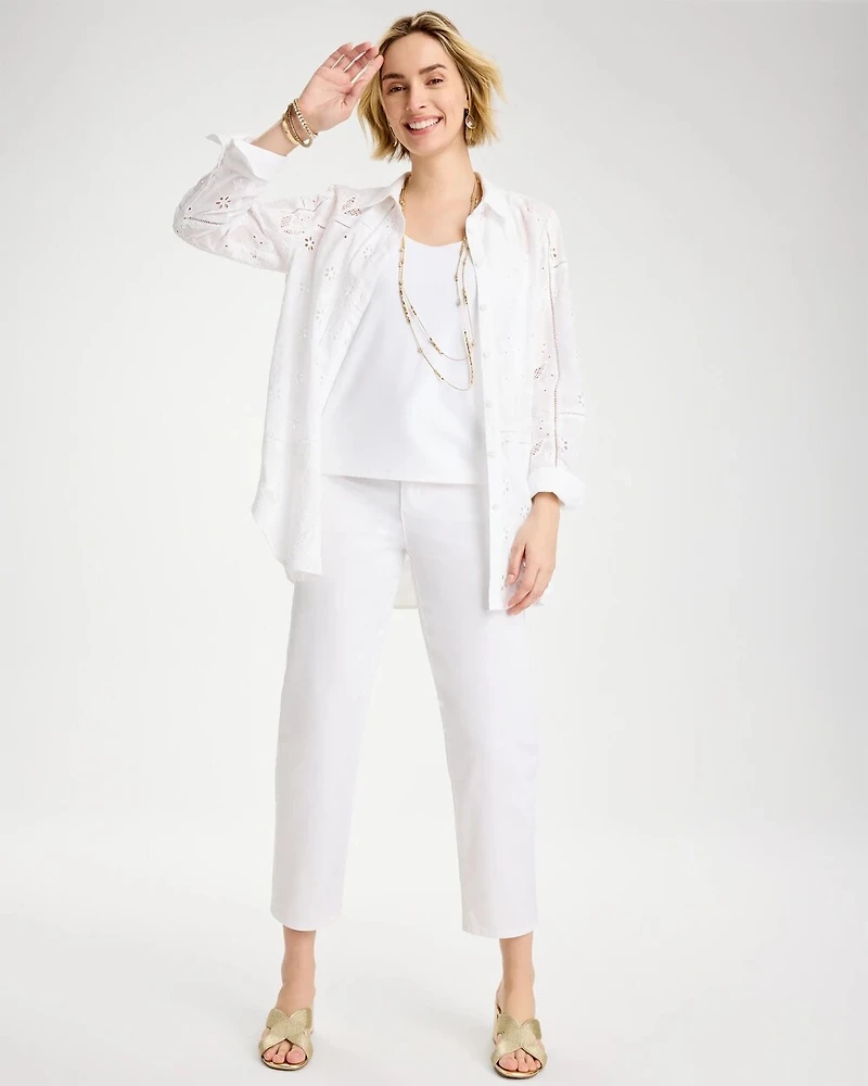 Relaxed Boyfriend Chino Crop Pants