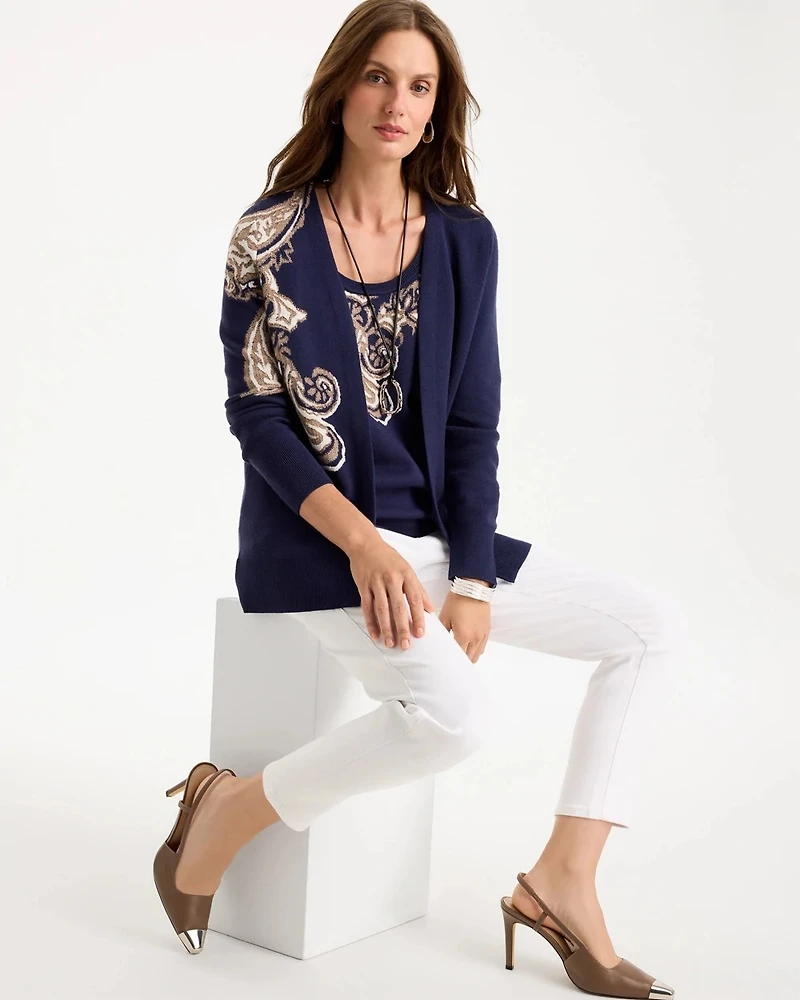Ella Printed Long-Sleeve Cardigan