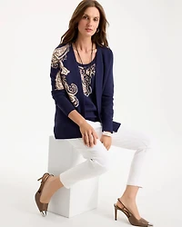 Ella Printed Long-Sleeve Cardigan