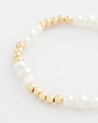 Goldtone Bead Stretch Bracelet