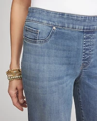 Pull-On Straight Cropped Jeans