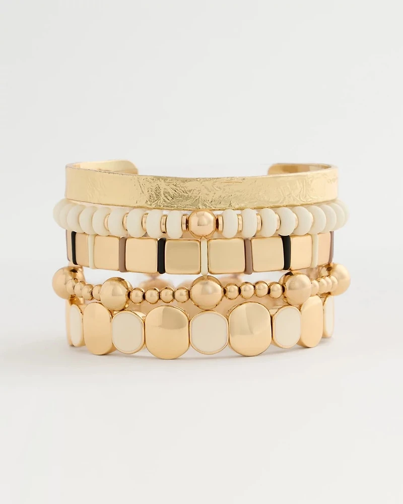 Neutral Round Stretch Bracelet
