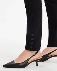Girlfriend Slim Faux Leather Hem Ankle Jeans