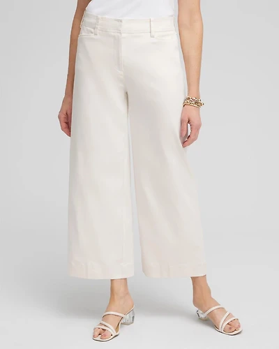 Cotton Sateen Cropped Pants