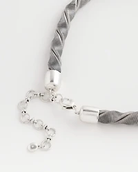 Silver Tone Twisted Coil Necklace