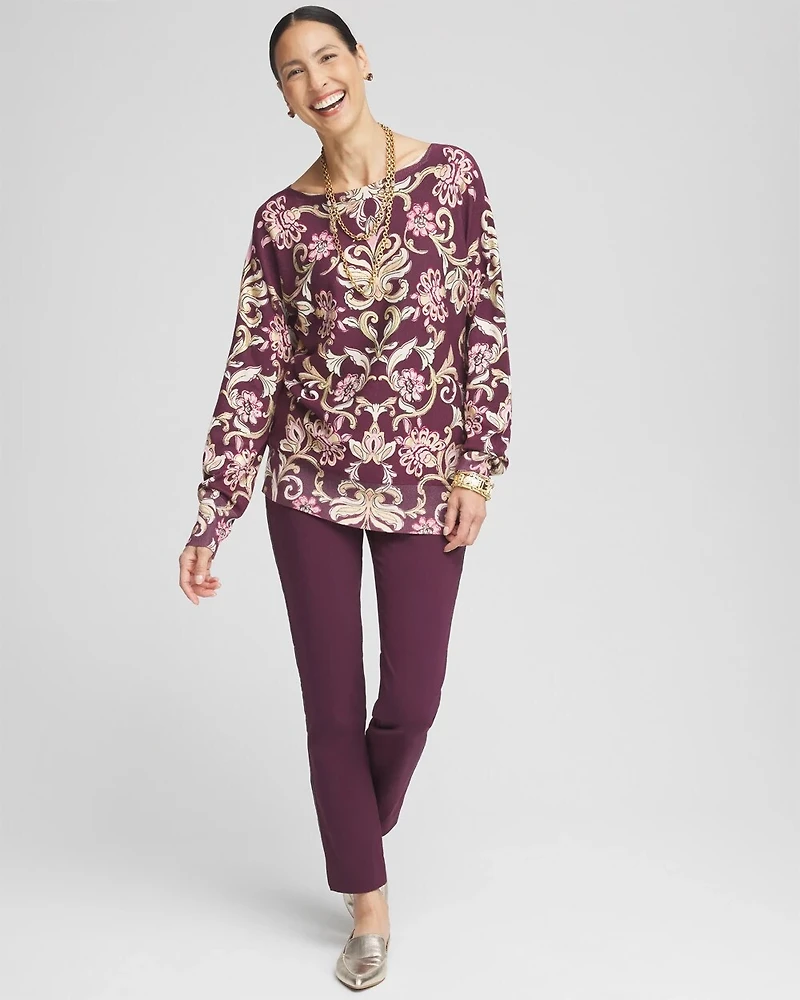 Foil Dolman-Sleeve Sweater