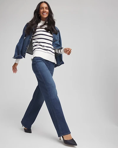 Petite Pull-On Wide-Leg Jeans